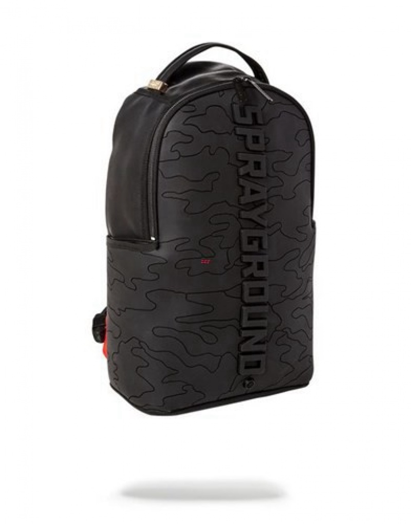 Black Sprayground Bodyguard (Midnight) Backpacks | 67125-QDRB