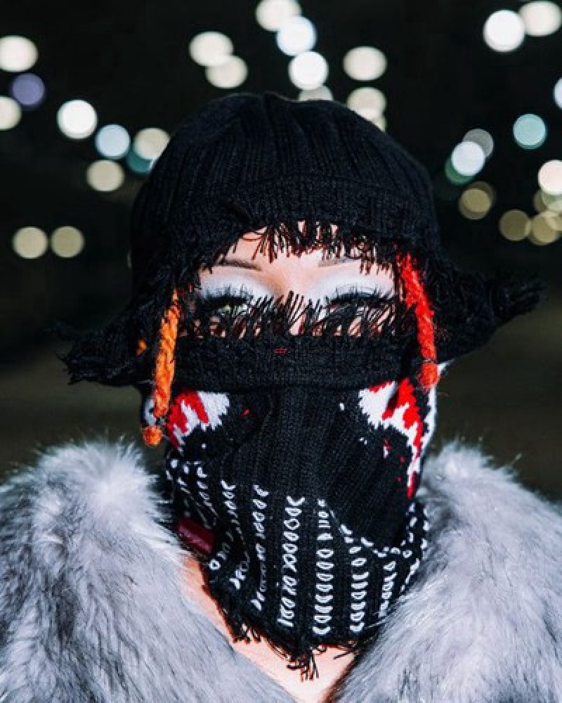 Black Sprayground Bohemian Full Face Ski Masks | 63275-BQIO