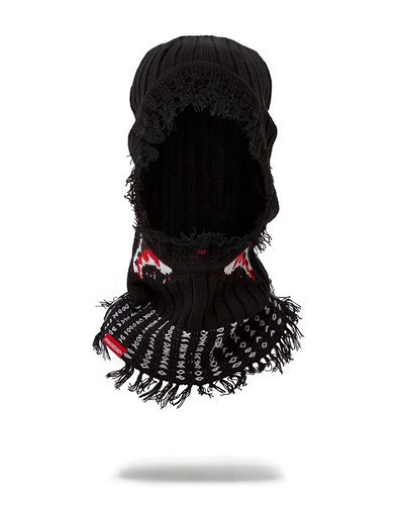 Black Sprayground Bohemian Full Face Ski Masks | 63275-BQIO