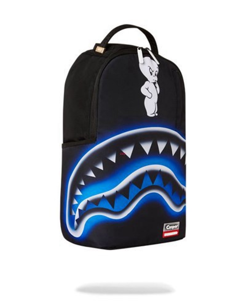 Black Sprayground Casper Ghostly Nights Backpacks | 23104-NTGF