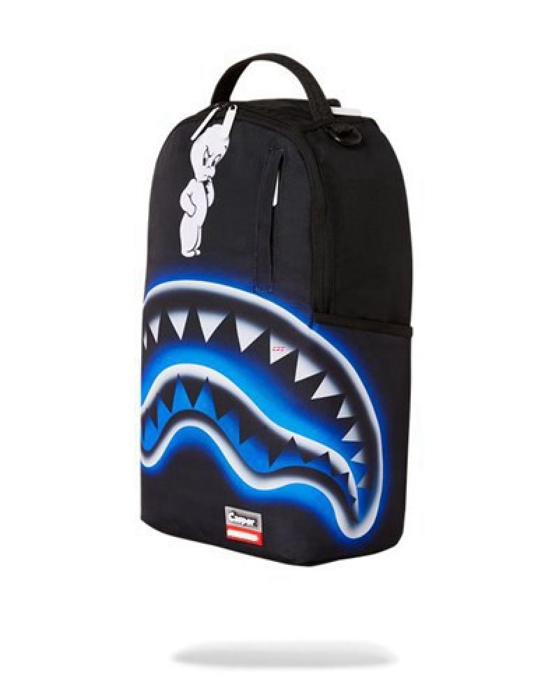 Black Sprayground Casper Ghostly Nights Backpacks | 23104-NTGF