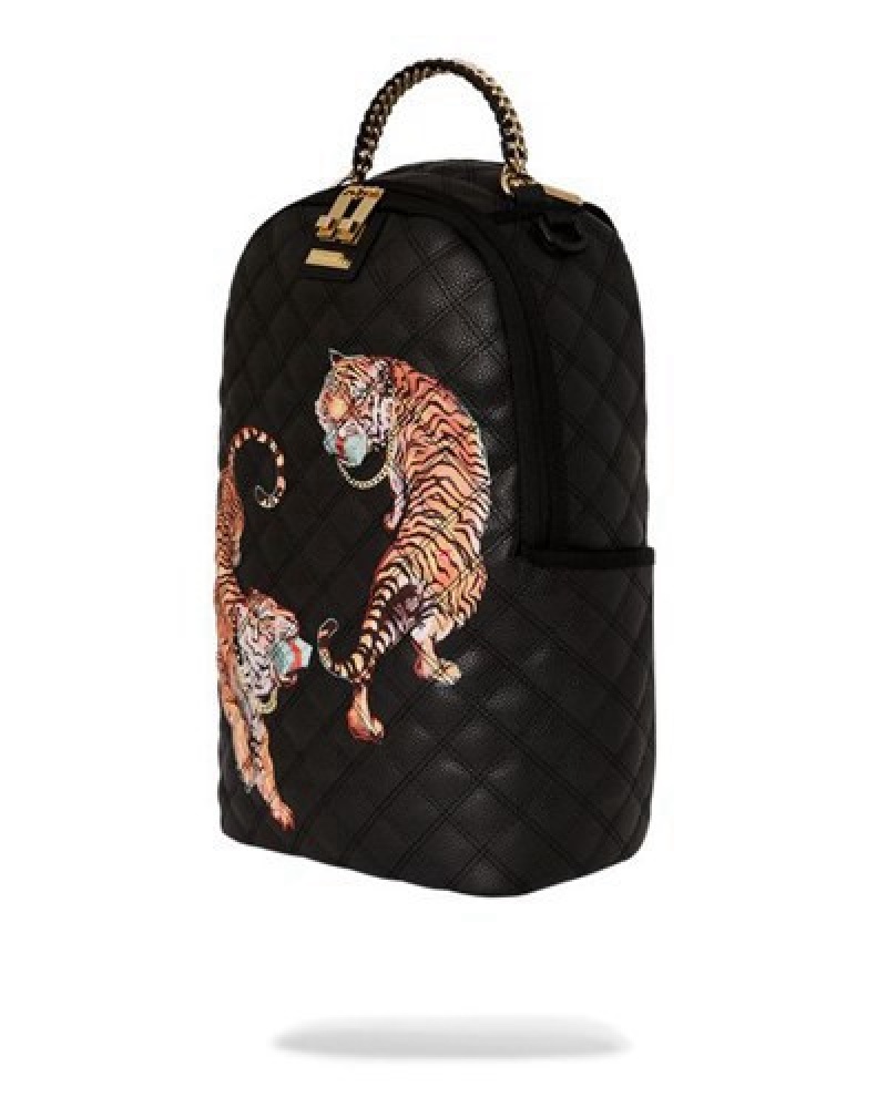 Black Sprayground Catwalk Currency (Dlxv) Backpacks | 05742-ZWBX