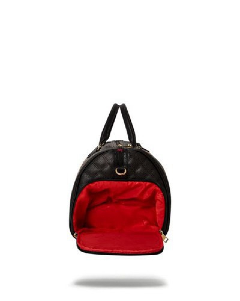 Black Sprayground Catwalk Currency Duffle Bags | 24958-AIJO