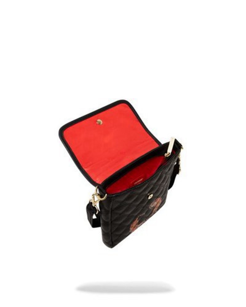 Black Sprayground Catwalk Currency Messenger Crossbody Bags | 08435-DGRI