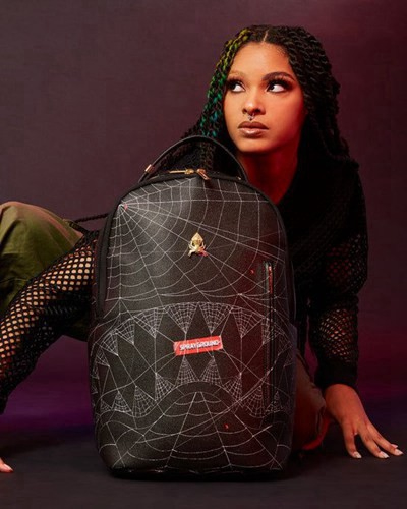 Black Sprayground Caught Up (Dlxv) Backpacks | 29715-WEIX