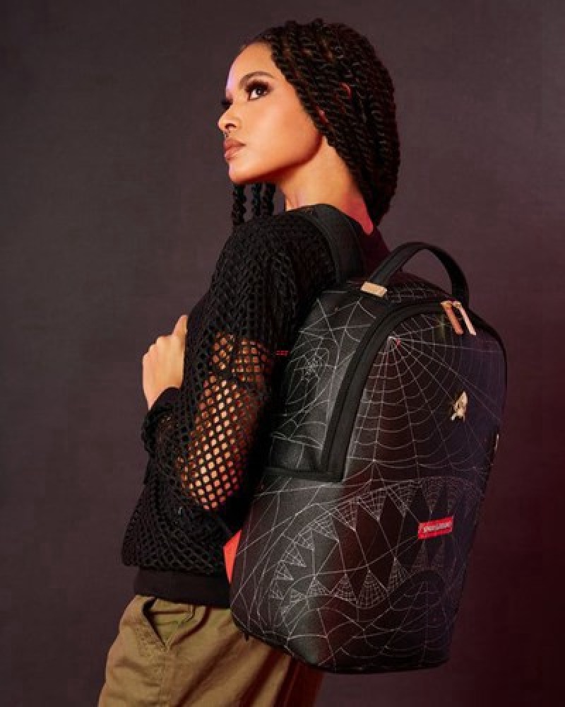 Black Sprayground Caught Up (Dlxv) Backpacks | 29715-WEIX