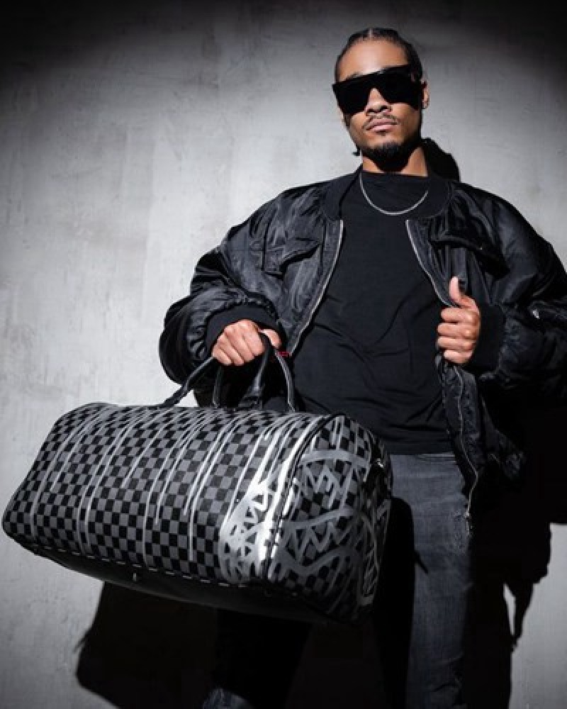 Black Sprayground Chateau Ghost Duffle Bags | 19425-FNPD