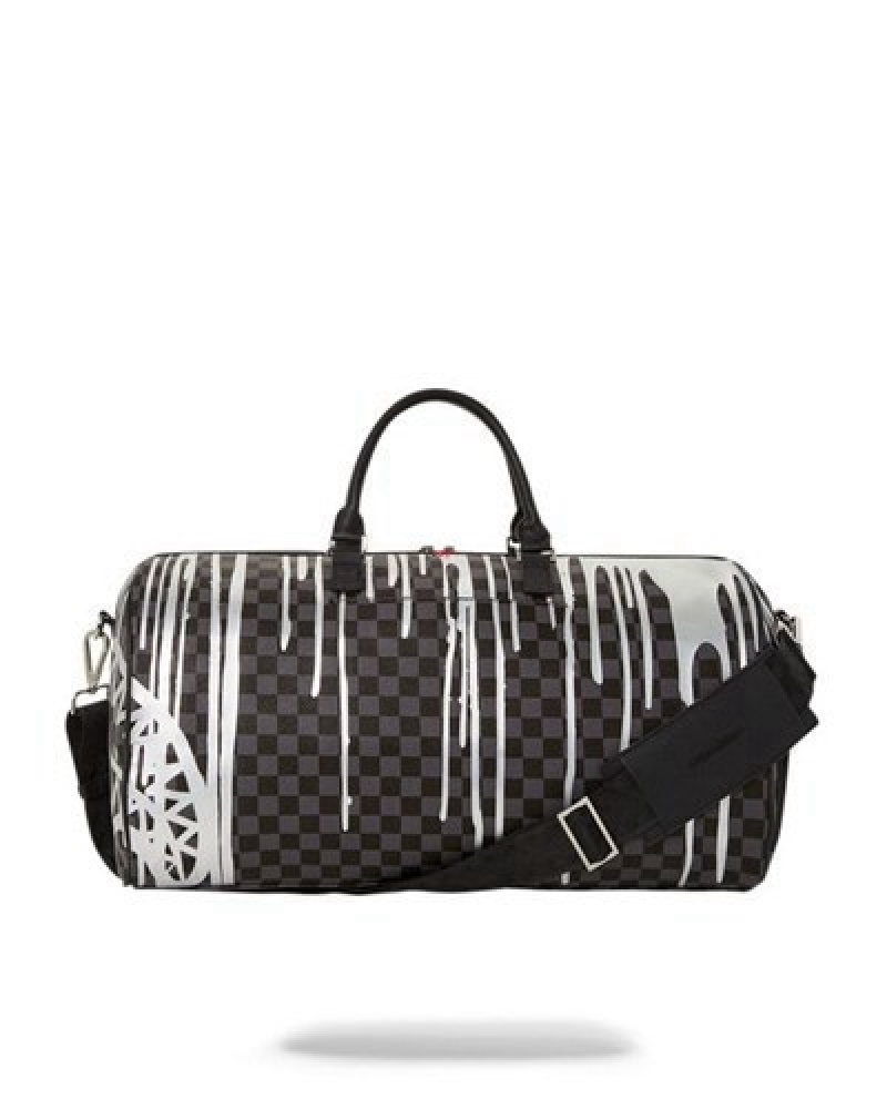 Black Sprayground Chateau Ghost Duffle Bags | 19425-FNPD