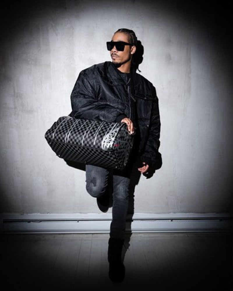 Black Sprayground Chateau Ghost Duffle Bags | 19425-FNPD