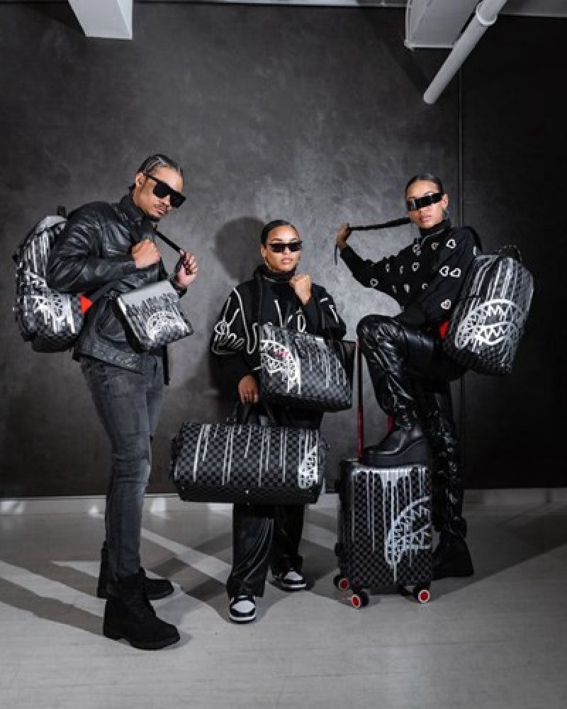 Black Sprayground Chateau Ghost Duffle Bags | 19425-FNPD