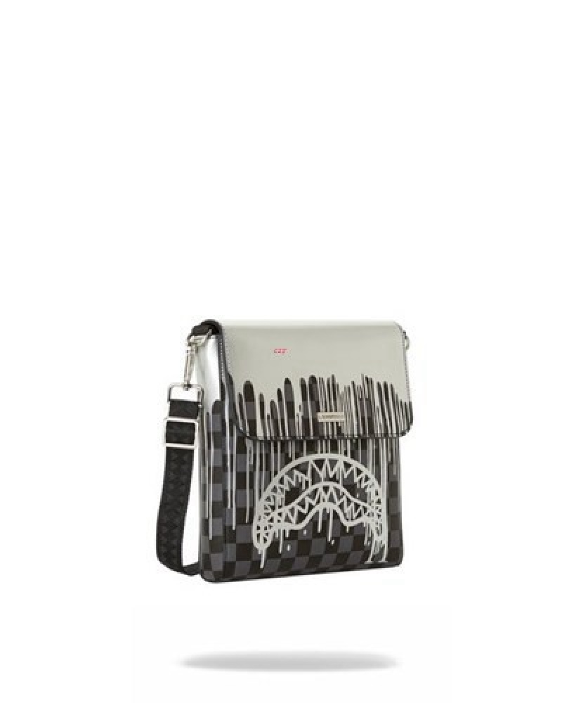 Black Sprayground Chateau Ghost Large Crossbody Bags | 84510-NMFP