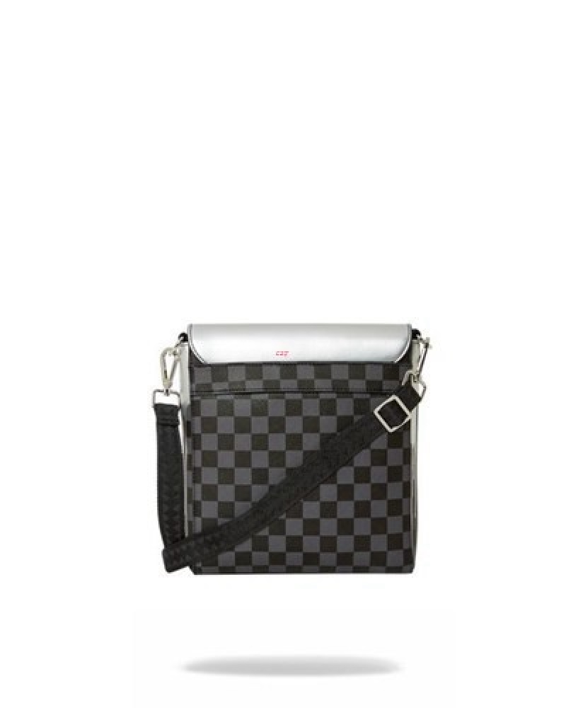 Black Sprayground Chateau Ghost Large Crossbody Bags | 84510-NMFP