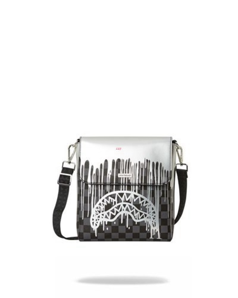 Black Sprayground Chateau Ghost Large Crossbody Bags | 84510-NMFP