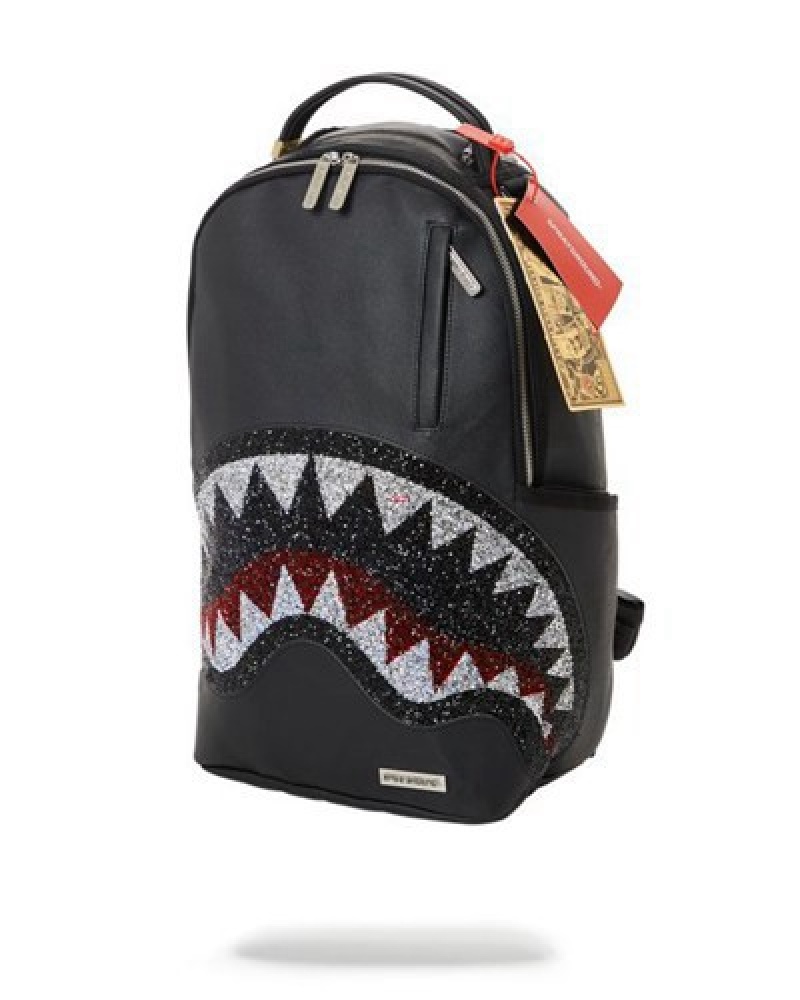 Black Sprayground Clearcut Dlx Backpacks | 19468-VGDO