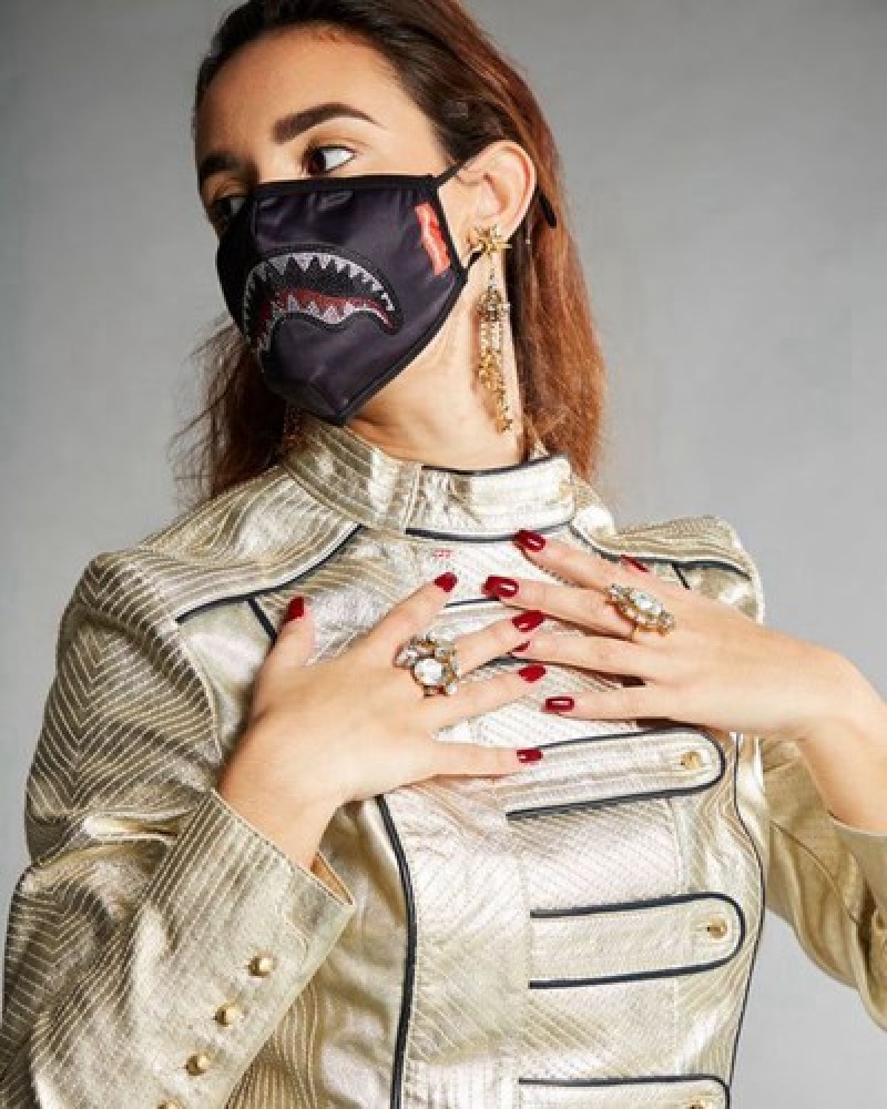 Black Sprayground Clearcut Face Masks | 30958-NDOS