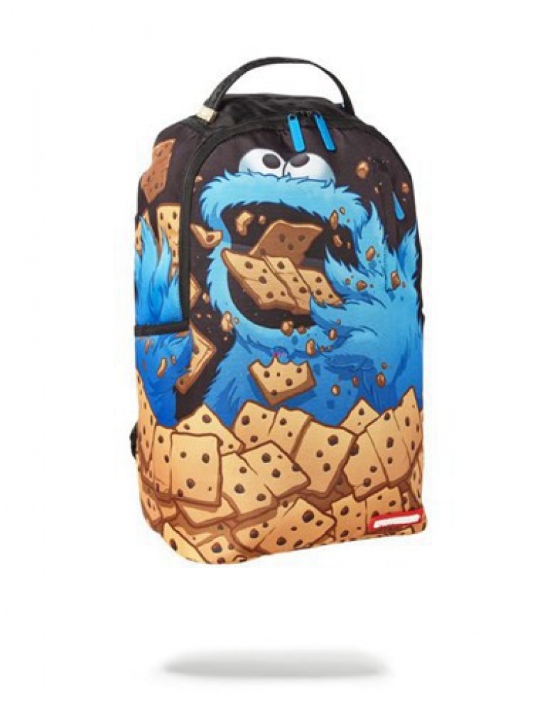 Black Sprayground Cookie Monster: Cookie Dough Backpacks | 14698-WYMO