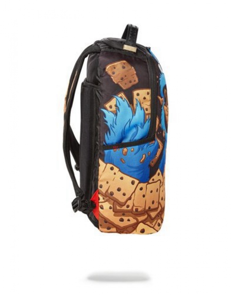 Black Sprayground Cookie Monster: Cookie Dough Backpacks | 14698-WYMO