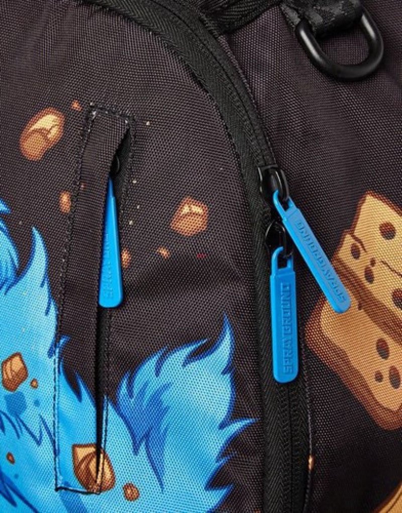 Black Sprayground Cookie Monster: Cookie Dough Backpacks | 14698-WYMO