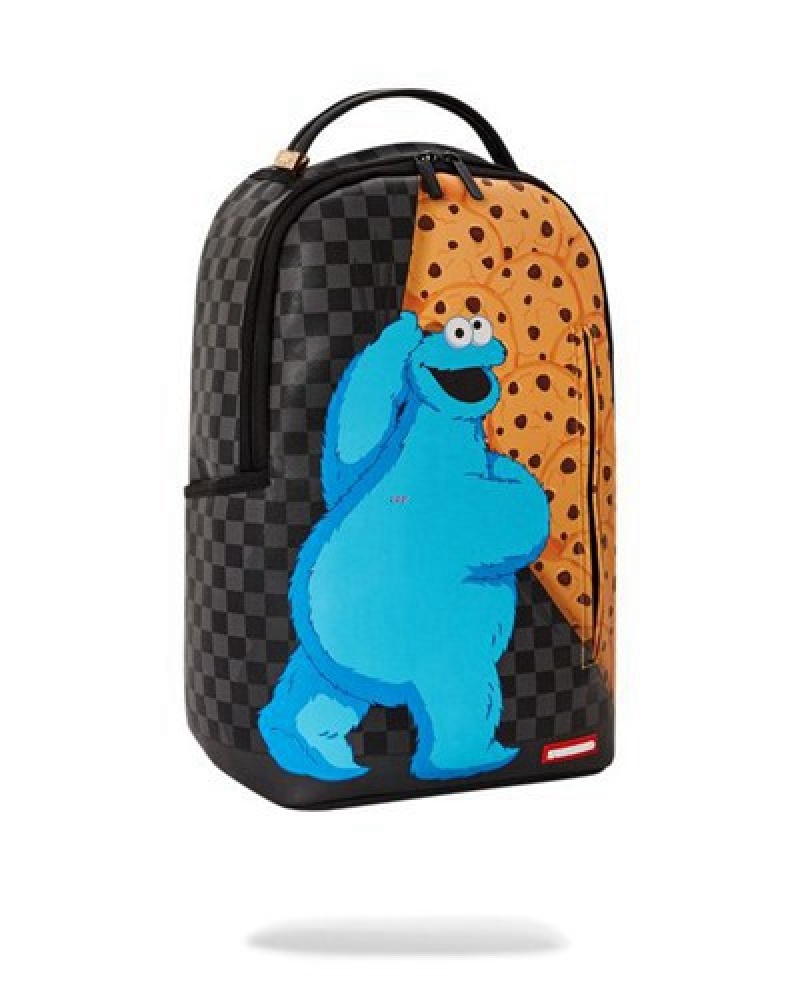 Black Sprayground Cookie Monster Reveal (Dlxv) Backpacks | 95620-CTBR