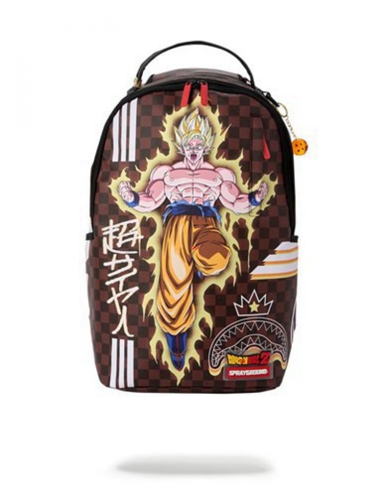 Black Sprayground Dbz: Super Saiyan Backpacks | 67420-WXBL