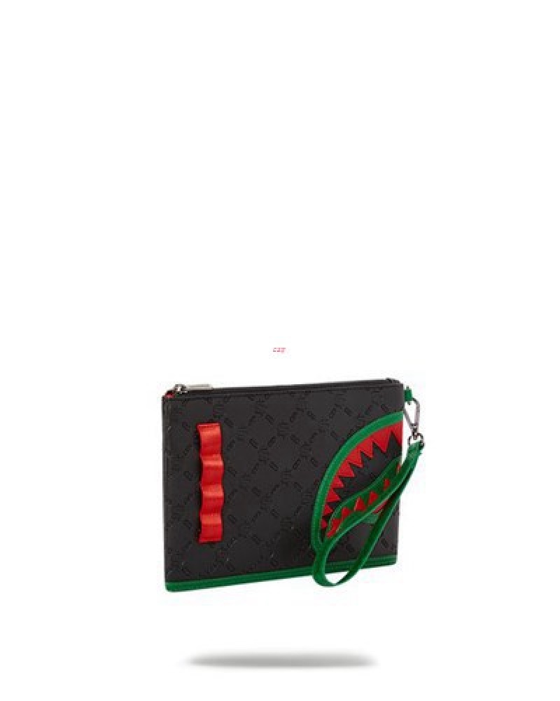 Black Sprayground Dinero Crossover Clutch Bag | 60582-VSZN