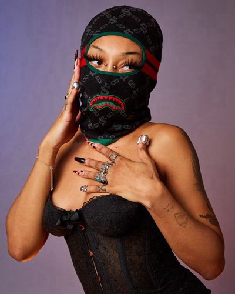 Black Sprayground Dinero Ski Masks | 42590-ZNRW