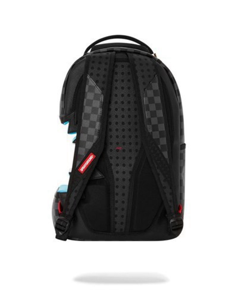 Black Sprayground Dragon Ball Z Kamehameha Shark Bite (Dlxv) Backpacks | 34876-SEYQ