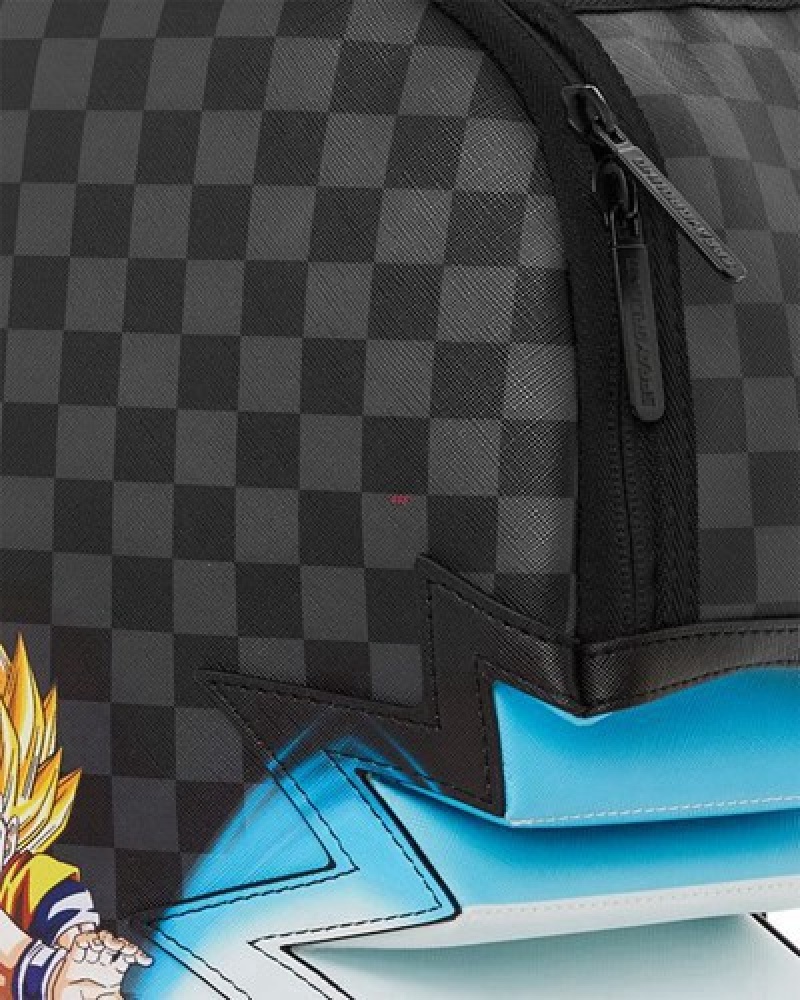 Black Sprayground Dragon Ball Z Kamehameha Shark Bite (Dlxv) Backpacks | 34876-SEYQ