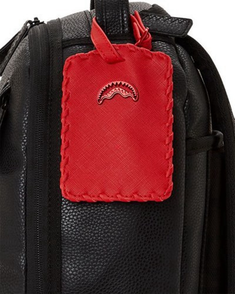 Black Sprayground Embossed Shark Traveler (Dlxv) Backpacks | 61785-UYOX