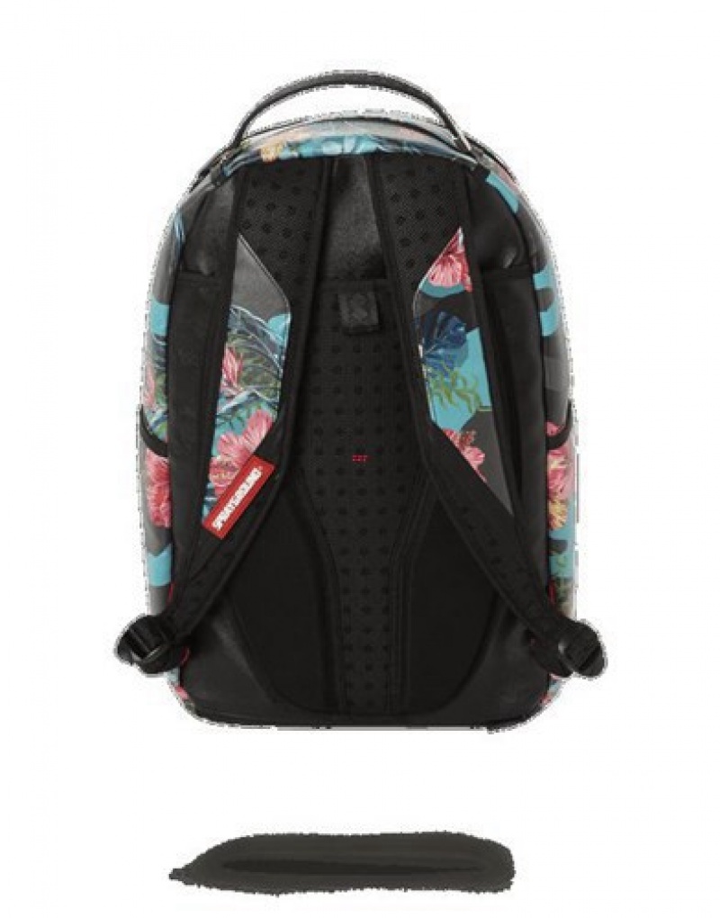 Black Sprayground Floral Camo (One Of One) Backpacks | 37468-BAMI