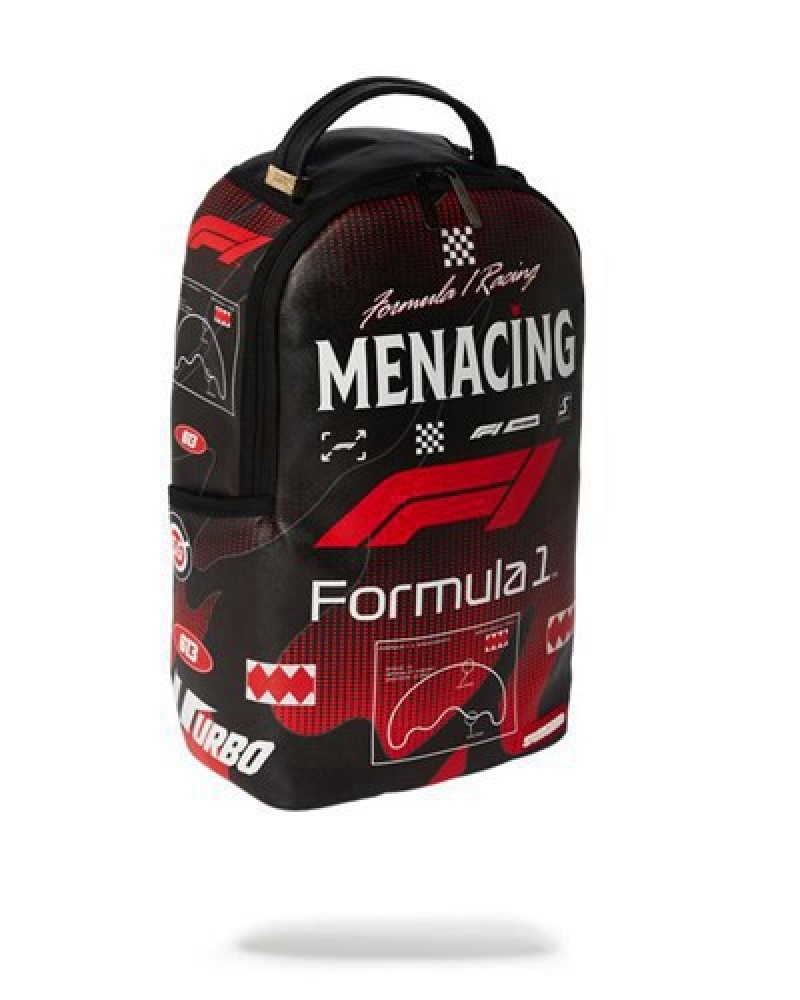 Black Sprayground Formula 1 Menacing (Dlxv) Backpacks | 39175-SCFZ