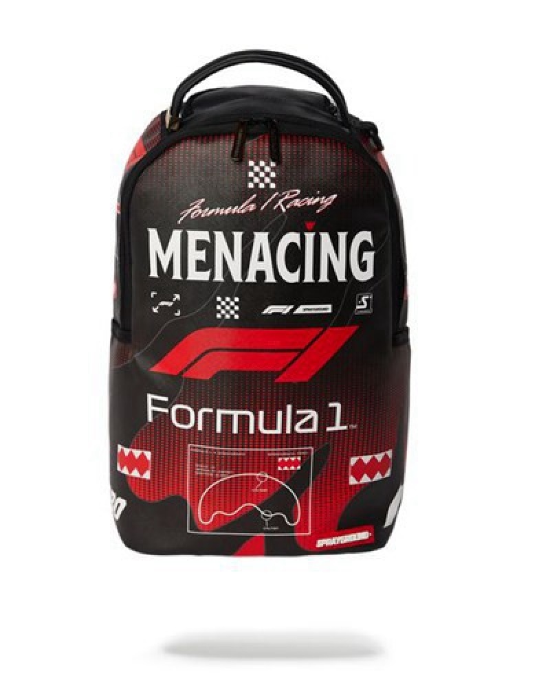 Black Sprayground Formula 1 Menacing (Dlxv) Backpacks | 39175-SCFZ