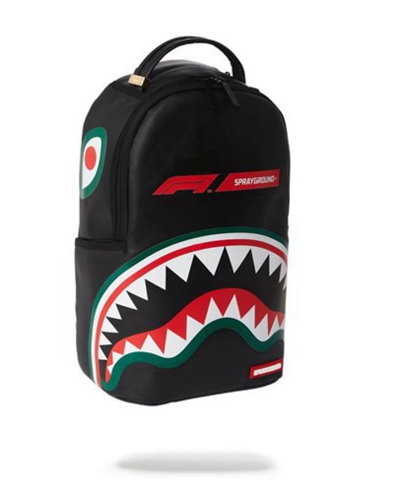 Black Sprayground Formula 1 Official Race Team (Dlxv) Backpacks | 10536-URSM