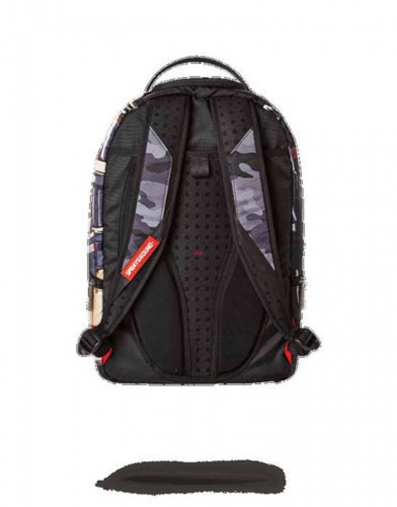 Black Sprayground Fortnite Back Up Plan Backpacks | 08754-MBHO