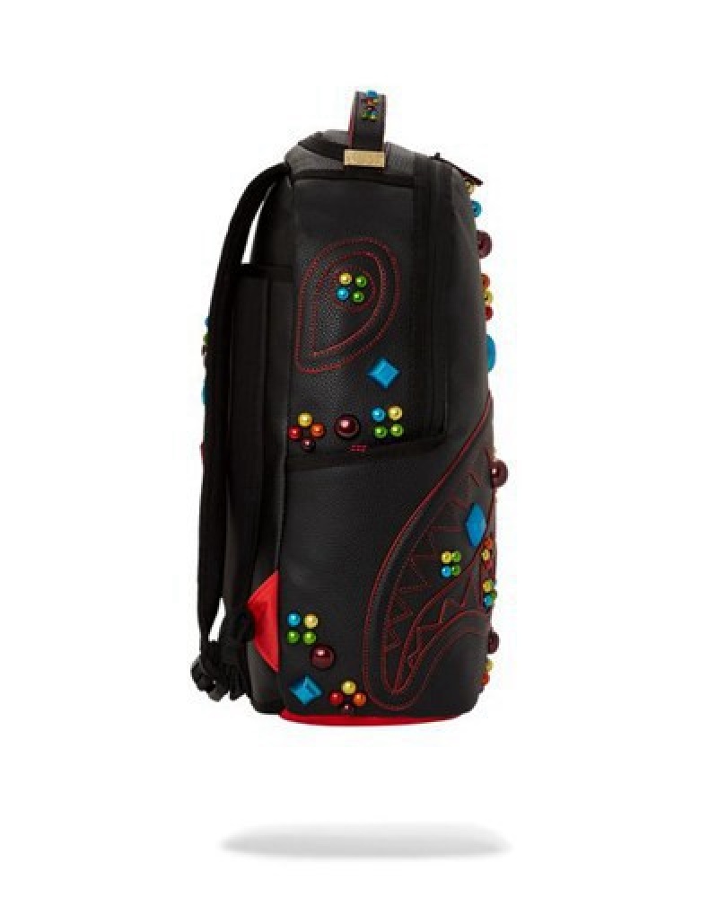 Black Sprayground Gemstone Outlaw (Dlxv) Backpacks | 14708-XZON