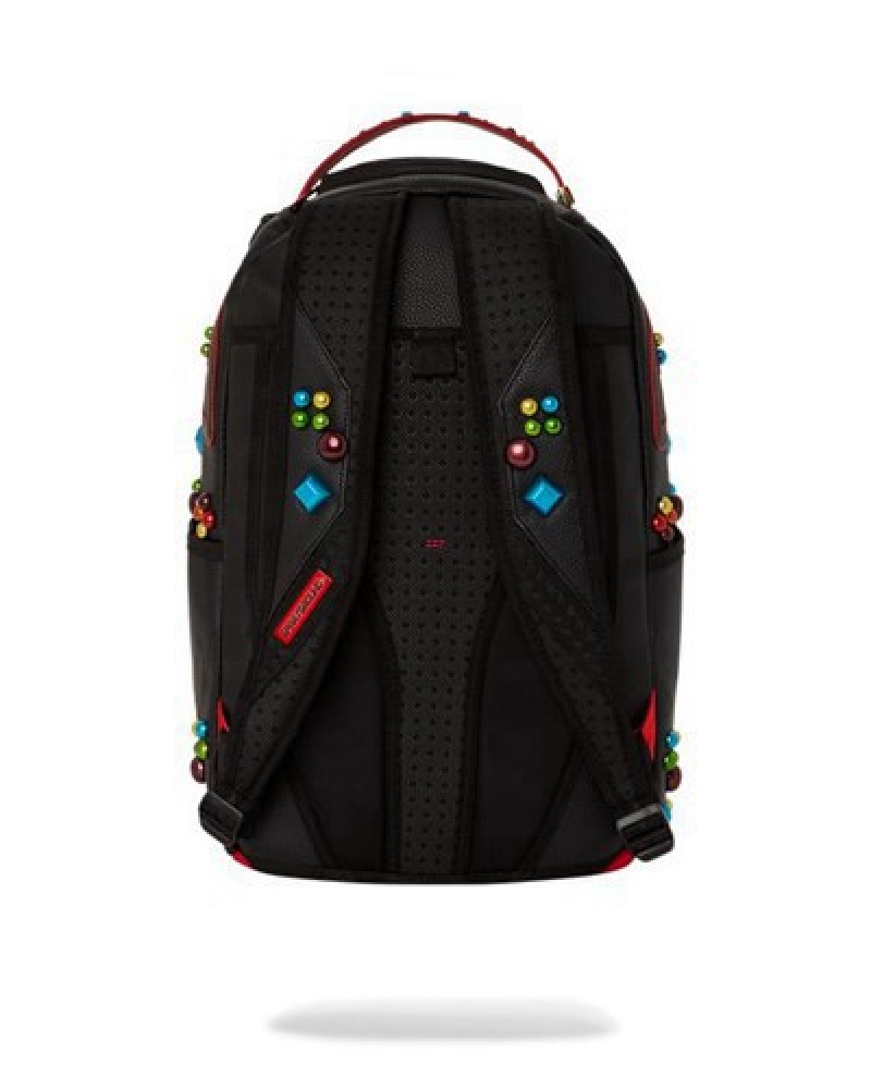 Black Sprayground Gemstone Outlaw (Dlxv) Backpacks | 14708-XZON