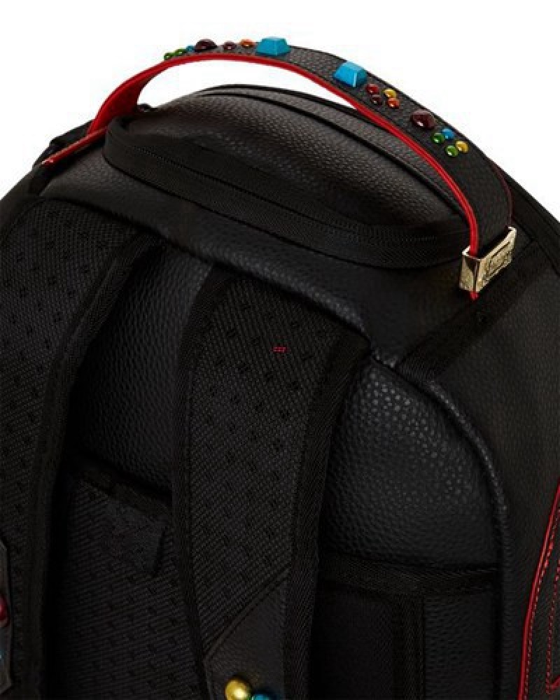 Black Sprayground Gemstone Outlaw (Dlxv) Backpacks | 14708-XZON