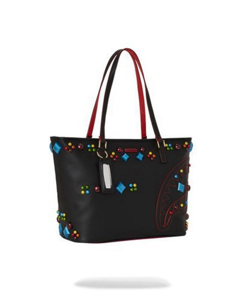 Black Sprayground Gemstone Outlaw Handbag | 90341-CAHF