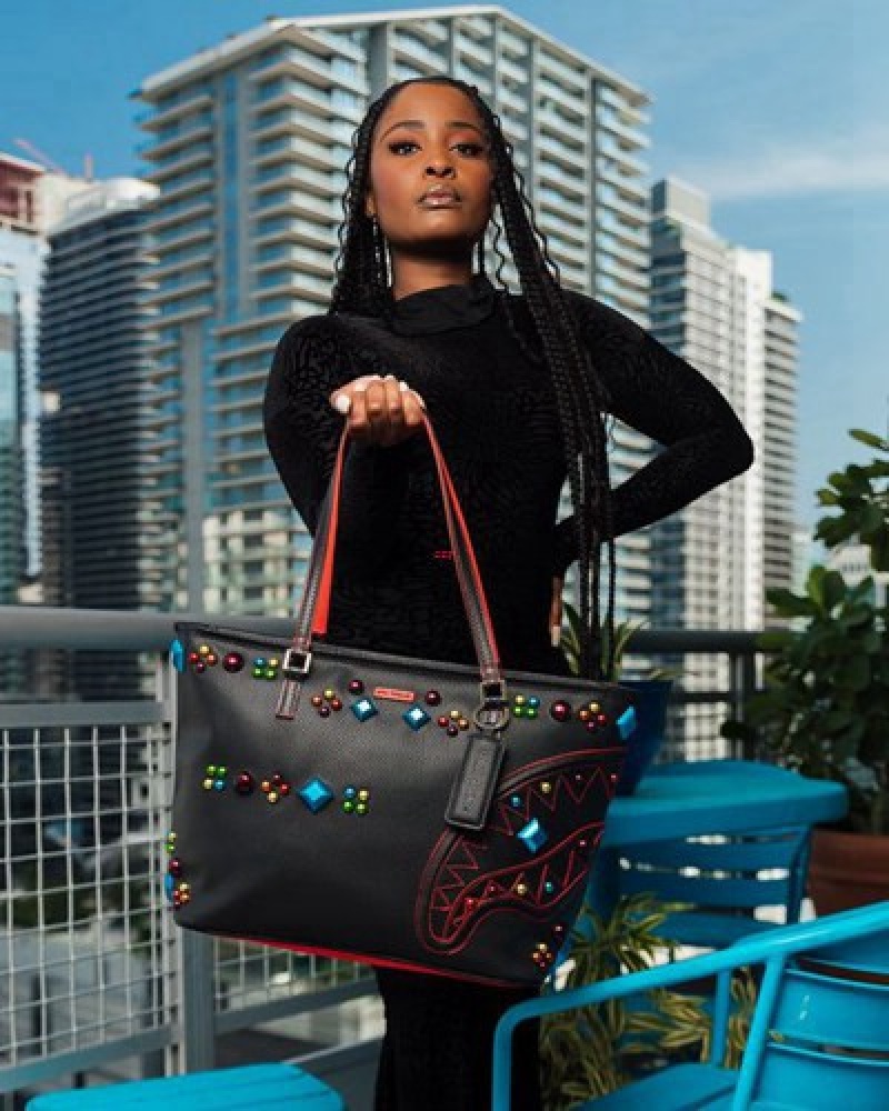 Black Sprayground Gemstone Outlaw Handbag | 90341-CAHF