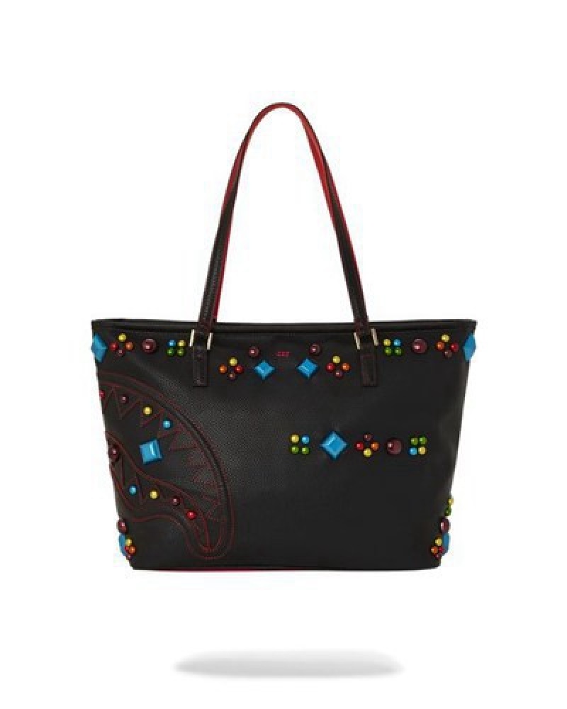 Black Sprayground Gemstone Outlaw Handbag | 90341-CAHF