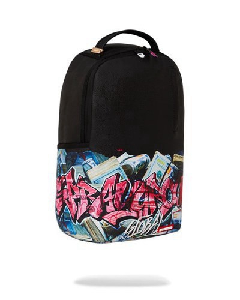 Black Sprayground Global Games Backpacks | 28164-HEJD