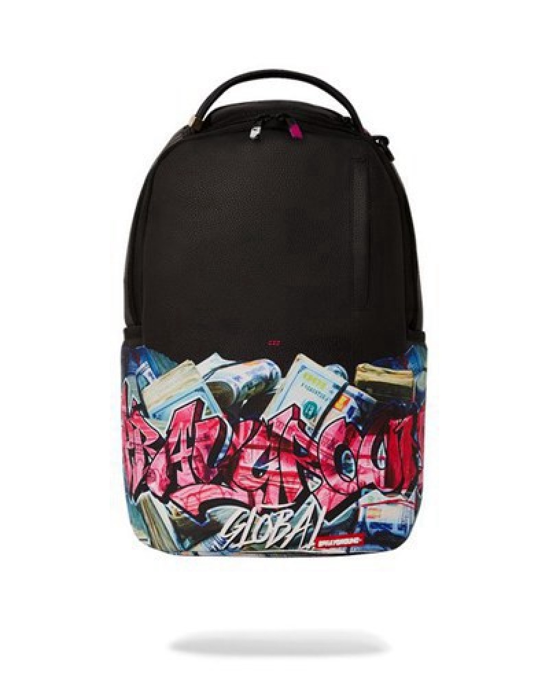 Black Sprayground Global Games Backpacks | 28164-HEJD