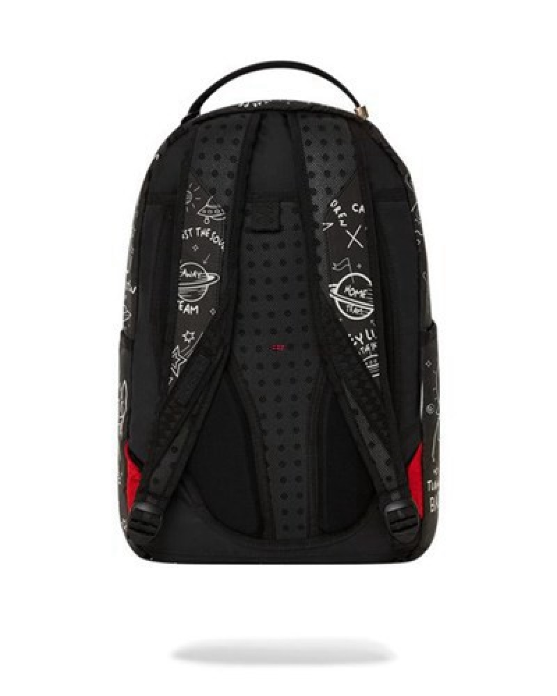 Black Sprayground Glow The Space (Glow In The Dark Effect) Backpacks | 86053-TESD