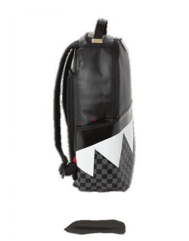 Black Sprayground Half Check Sharks In Paris (One Of One) Backpacks | 21490-JXLR