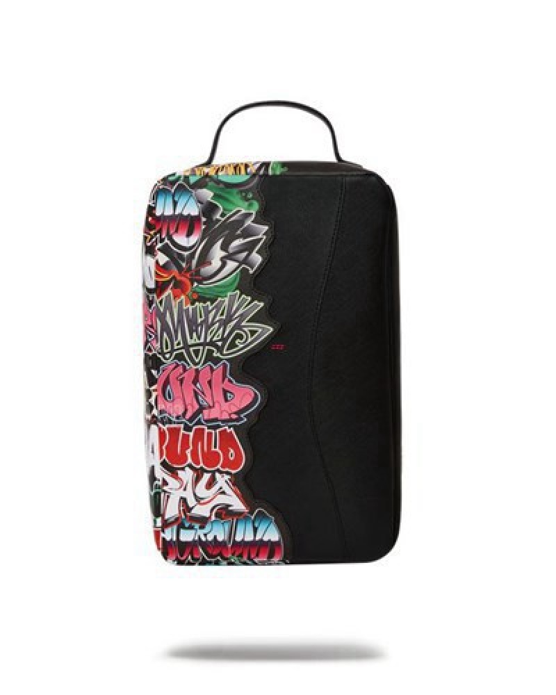 Black Sprayground Half Graff Night Sneaker Holder Bags | 58601-DEMI