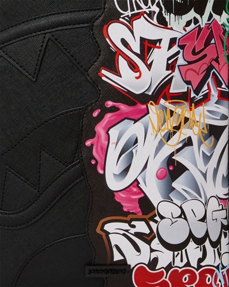 Black Sprayground Half Graff Night Sneaker Holder Bags | 58601-DEMI