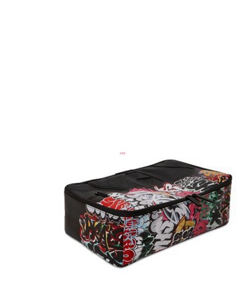 Black Sprayground Half Graff Night Sneaker Holder Bags | 58601-DEMI