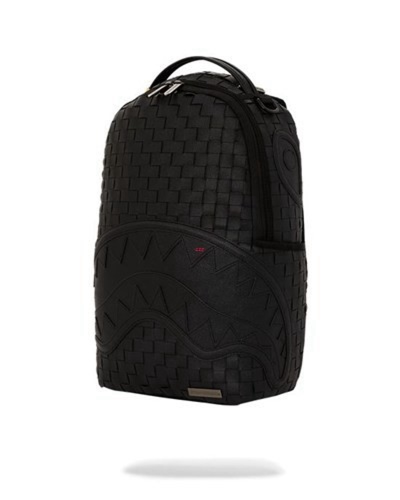 Black Sprayground Handwoven Cut & Sew Backpacks | 53962-KHOZ