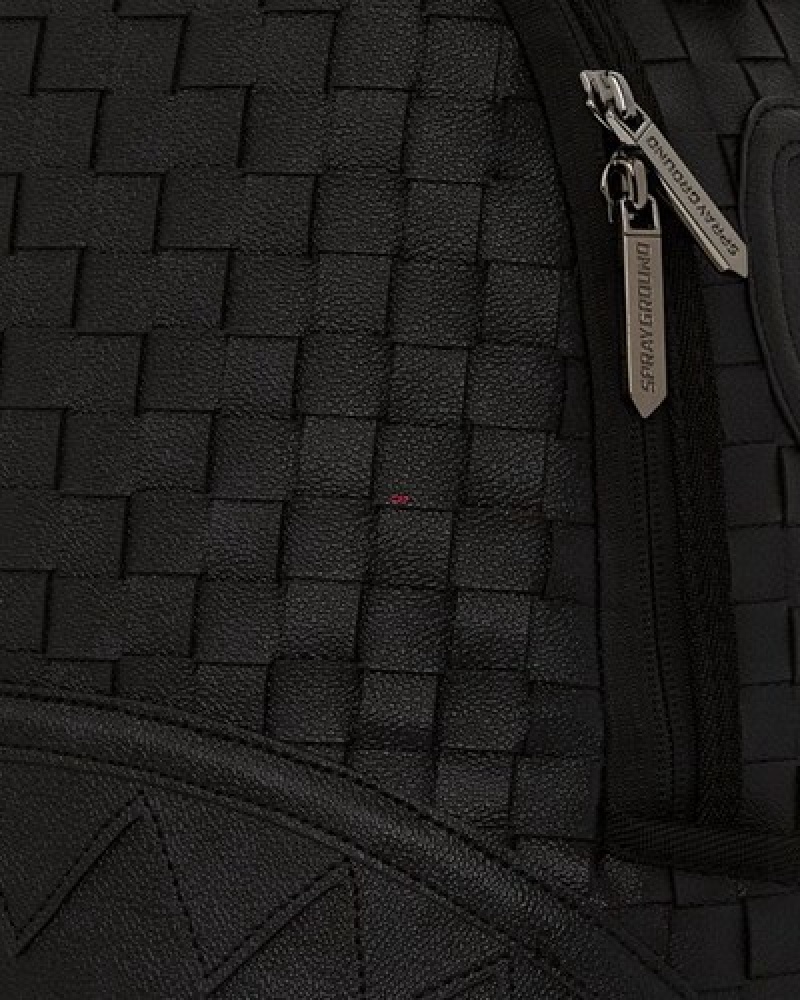 Black Sprayground Handwoven Cut & Sew Backpacks | 53962-KHOZ