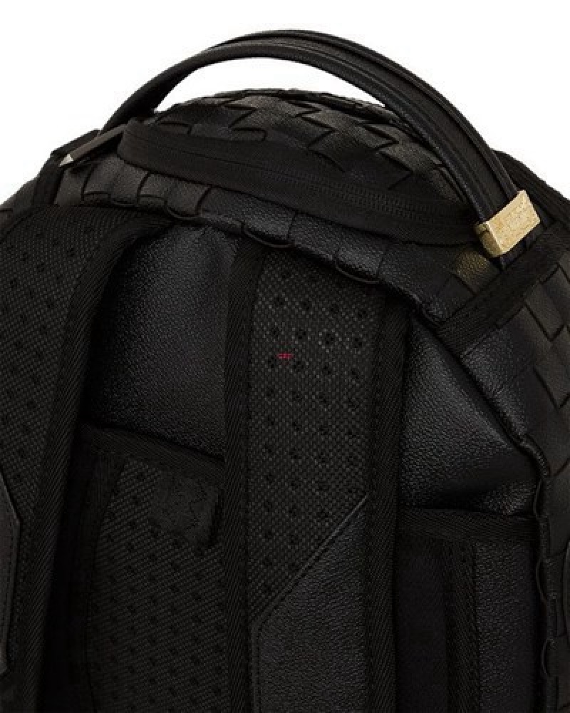 Black Sprayground Handwoven Cut & Sew Backpacks | 53962-KHOZ